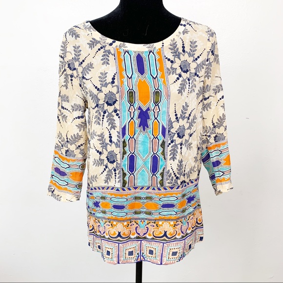 Maeve Tops - Anthropologie Silk Button Back Boho Top
